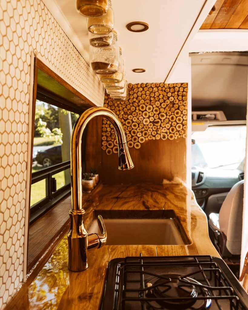 Nikki’s Cosy Log Cabin Inspired Ford Transit 250 Van Conversion the van conversion guide e-book
