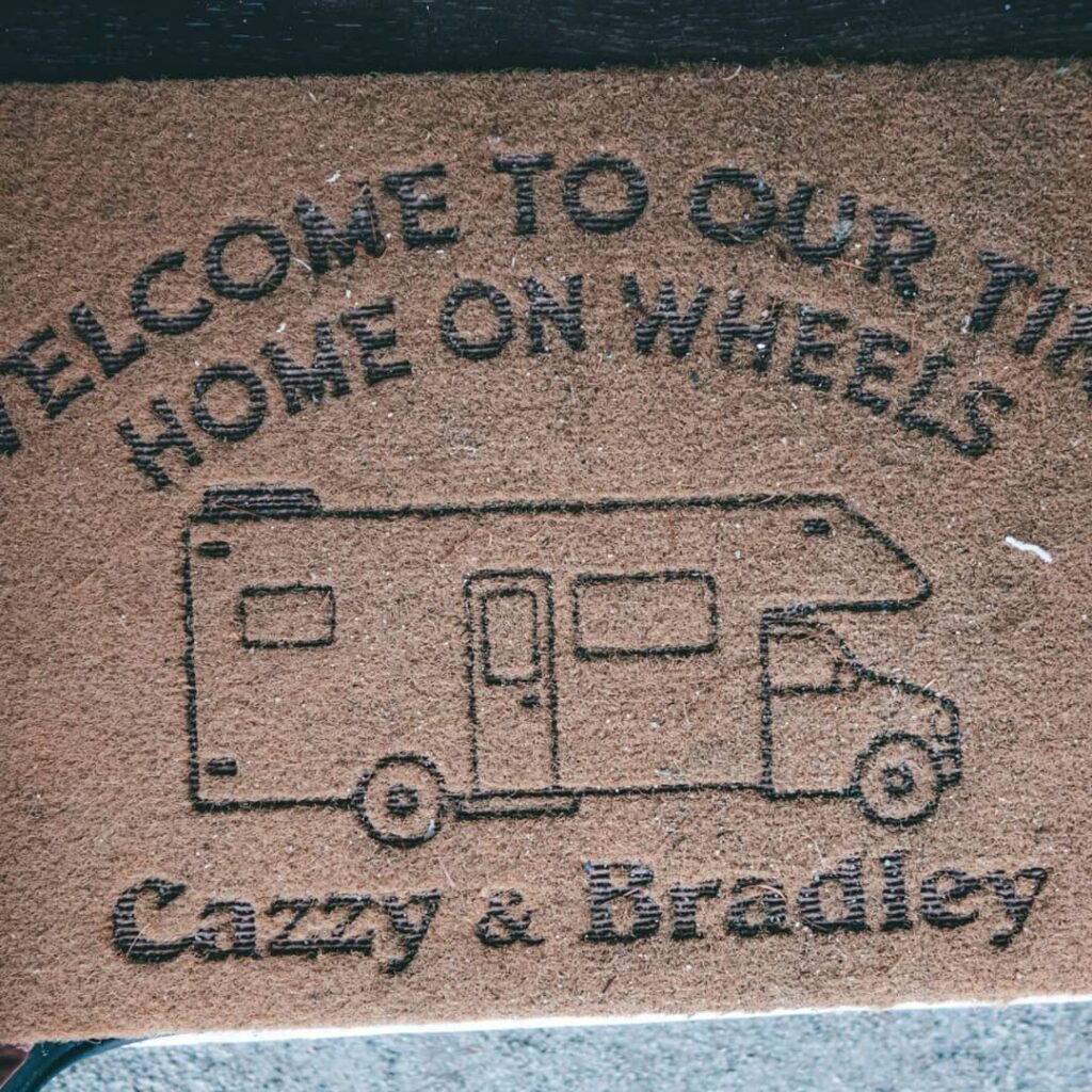 Cazzy and Bradley's Peugeot van conversion doormat